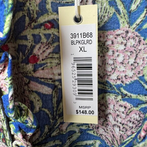 NWT Max Studio London Floral Print Short Sleeve Tiered Maxi Dress in Women's XL - Picture 7 of 16